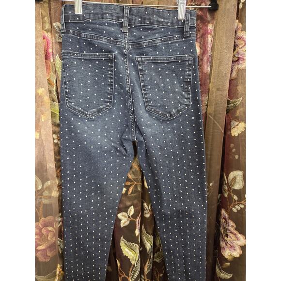 Top Shop Moto Jamie High Rise Skinny Denim Jeans Rhinestone Women Size 28 - Picture 12 of 13